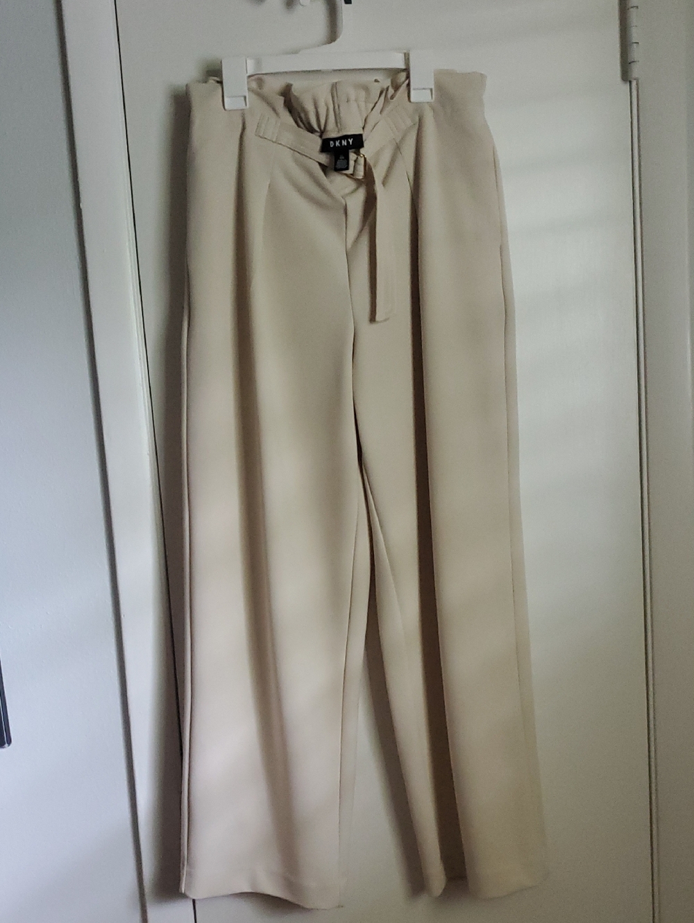 DKNY Women's Cream Wide-Leg Trousers